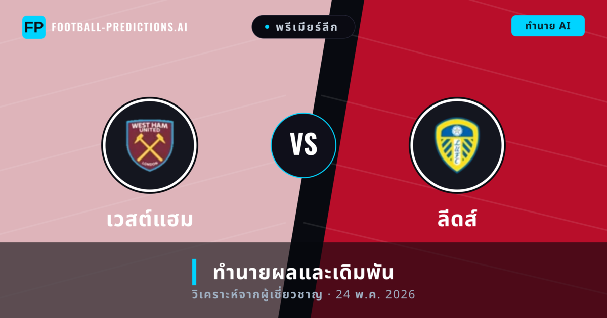 เวสต์แฮม พบ ลีดส์ — ทำนายผลและพรีวิวการแข่งขัน