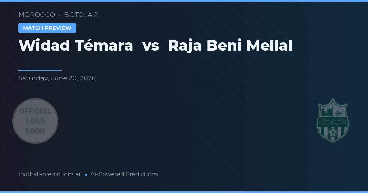 Widad Témara vs Raja Beni Mellal — pronostic et avant-match