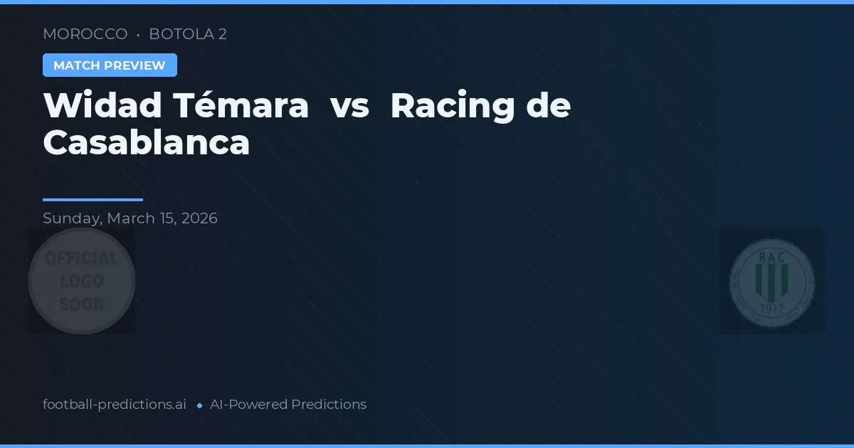 Widad Témara vs Racing Casablanca — prediksi dan pratinjau pertandingan