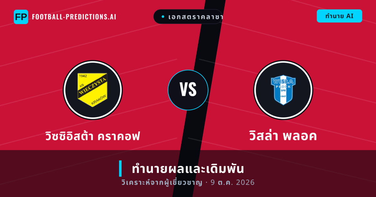 วิซซิอิสต้า คราคอฟ พบ วิสล่า พลอค — ทำนายผลและพรีวิวการแข่งขัน