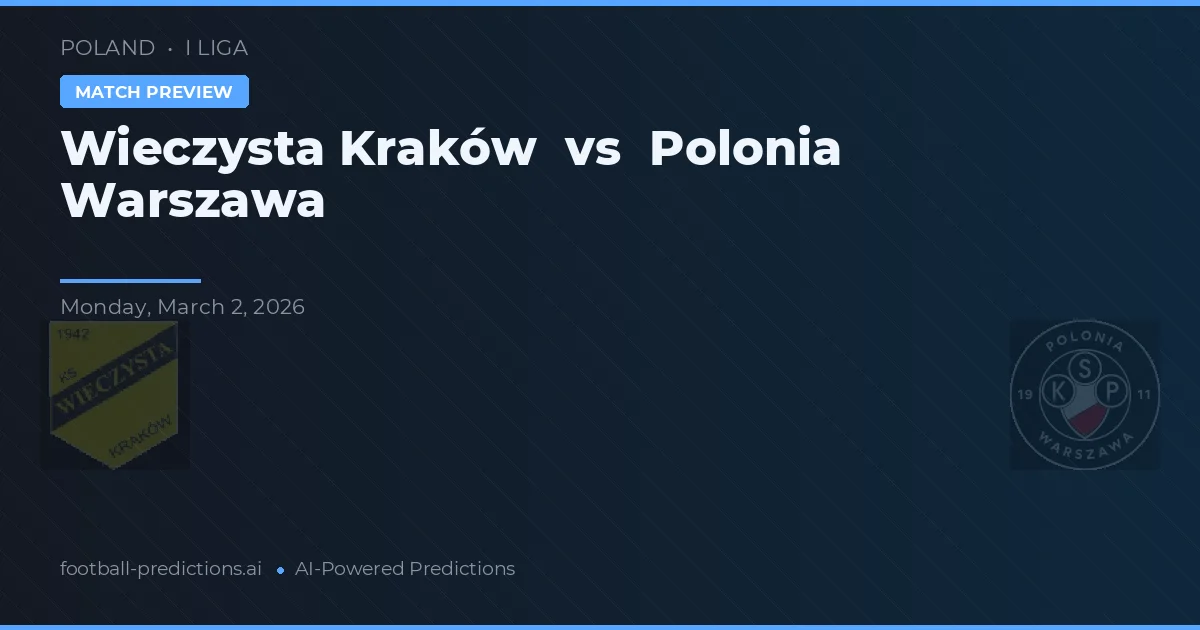 Wieczysta Kraków vs Polonia Warsawa — prediksi dan pratinjau pertandingan