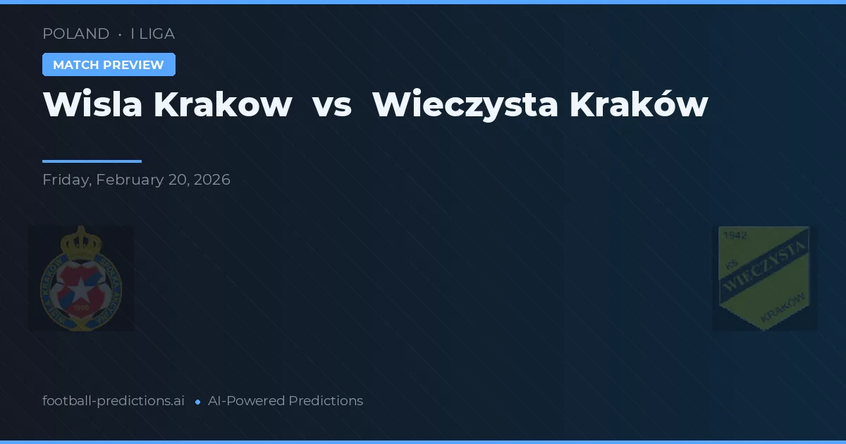 Wisła Kraków vs Wieczysta Kraków — Prognose und Spielvorschau