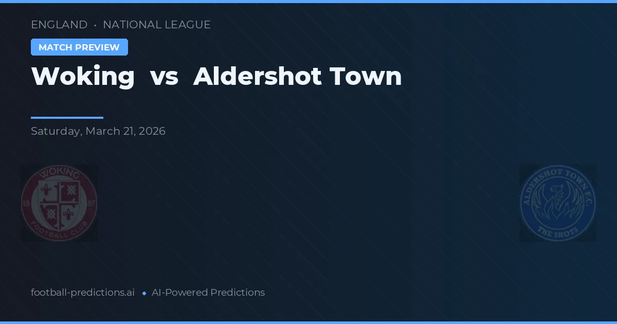 Woking vs Aldershot Town — match prediction & preview