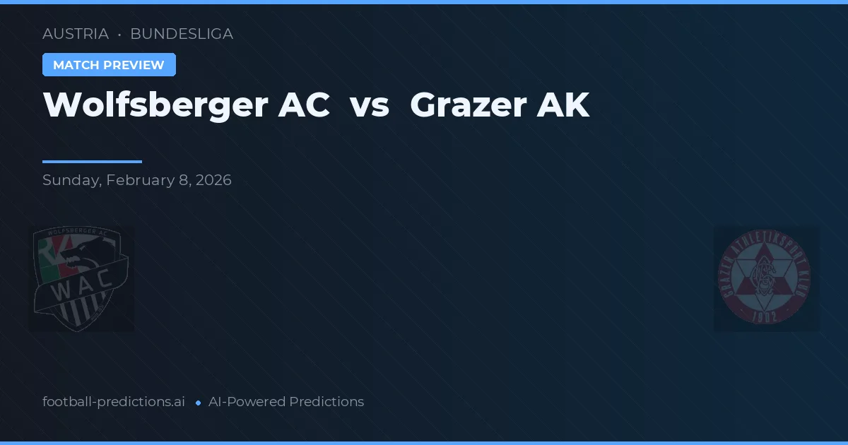 Wolfsberger AC vs Grazer AK — Prognose und Spielvorschau