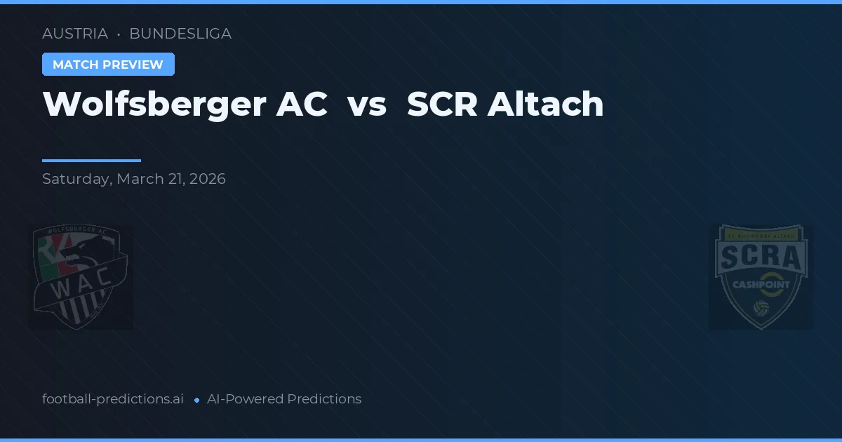 Wolfsberger AC vs SCR Altach — pronostic et avant-match