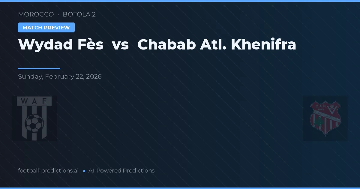 Wydad Fès vs Chabab Atl. Khenifra — Prognose und Spielvorschau