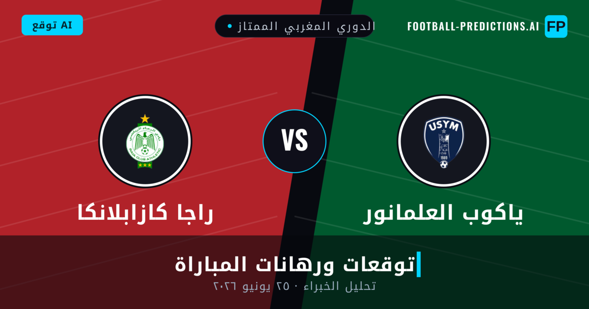ياكوب العلمانور ضد راجا كازابلانكا — توقعات ومعاينة المباراة