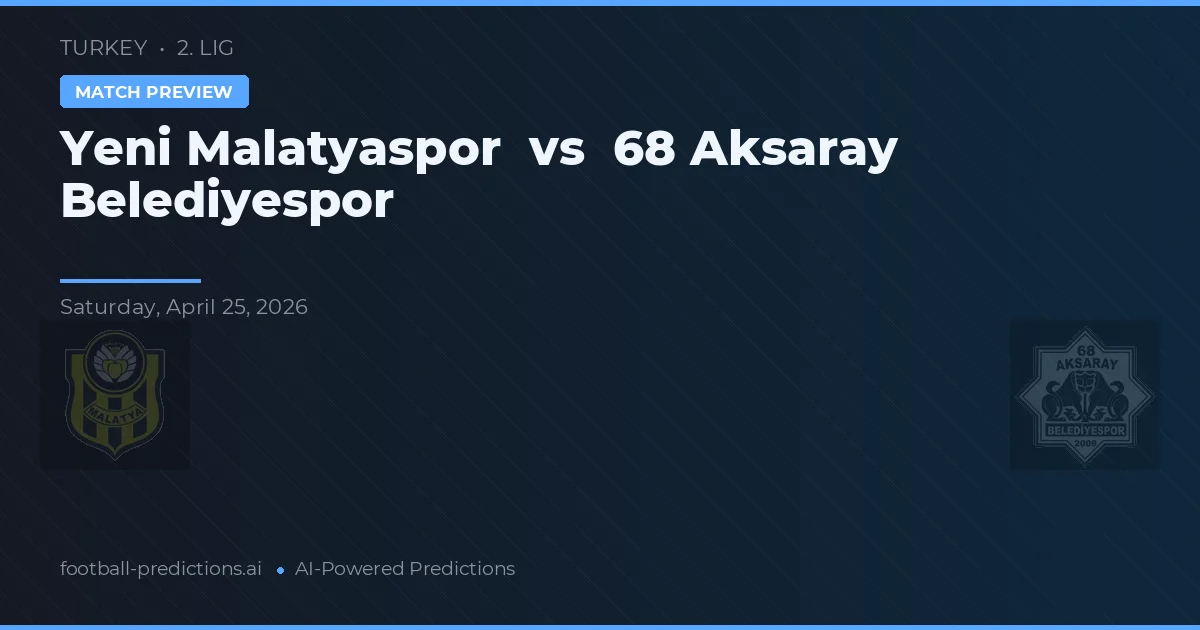 Yeni Malatyaspor vs Aksaray Belediyespor — pronostico e anteprima del match