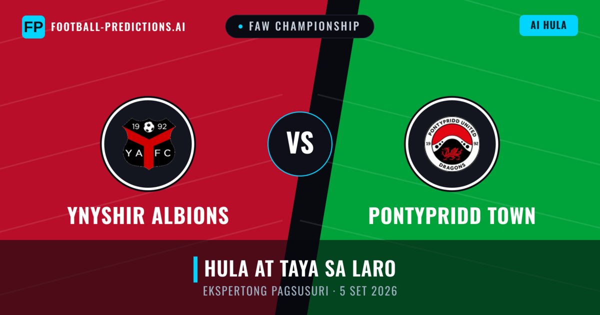 Ynyshir Albions vs Pontypridd Town — hula at preview ng laban