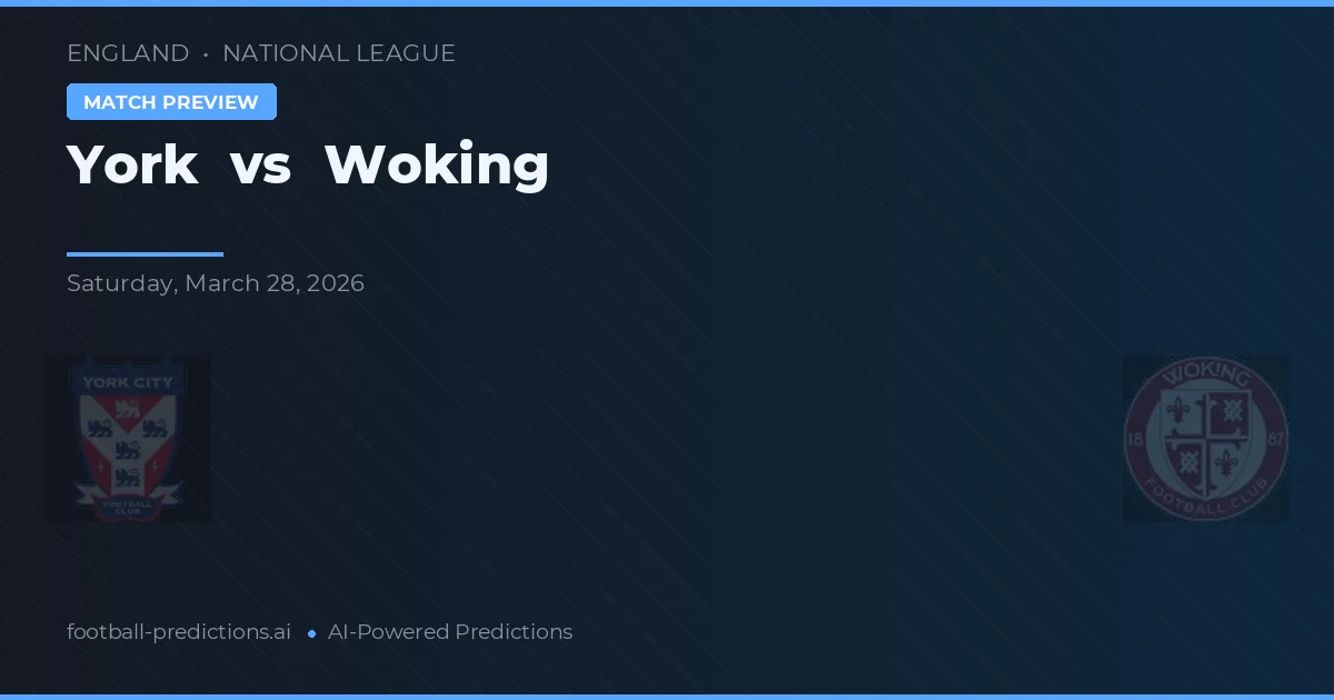 York vs Woking — Prognose und Spielvorschau