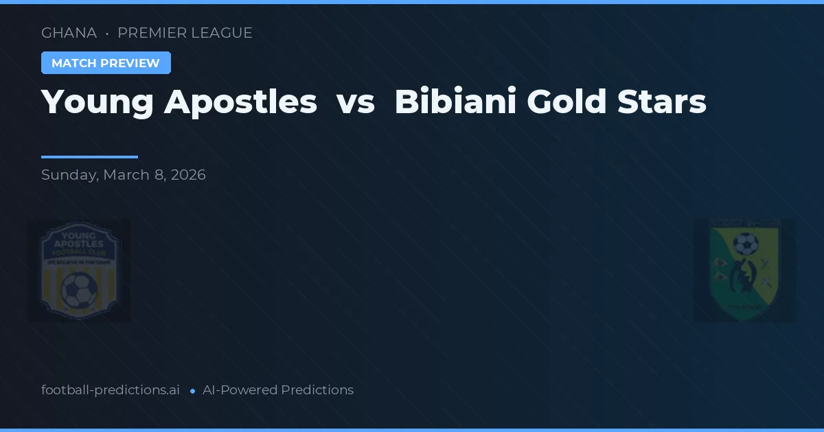 Young Apostles vs Bibiani Gold Stars — Prognose und Spielvorschau