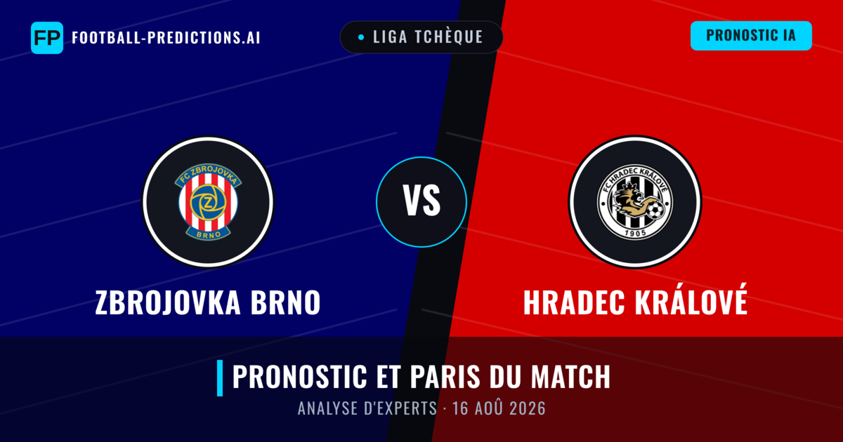 Zbrojovka Brno vs Hradec Králové — pronostic et avant-match