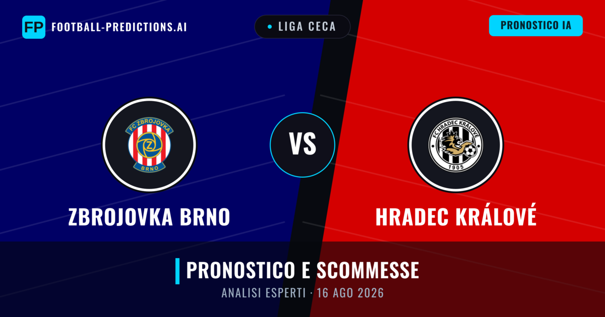Zbrojovka Brno vs Hradec Králové — pronostico e anteprima del match