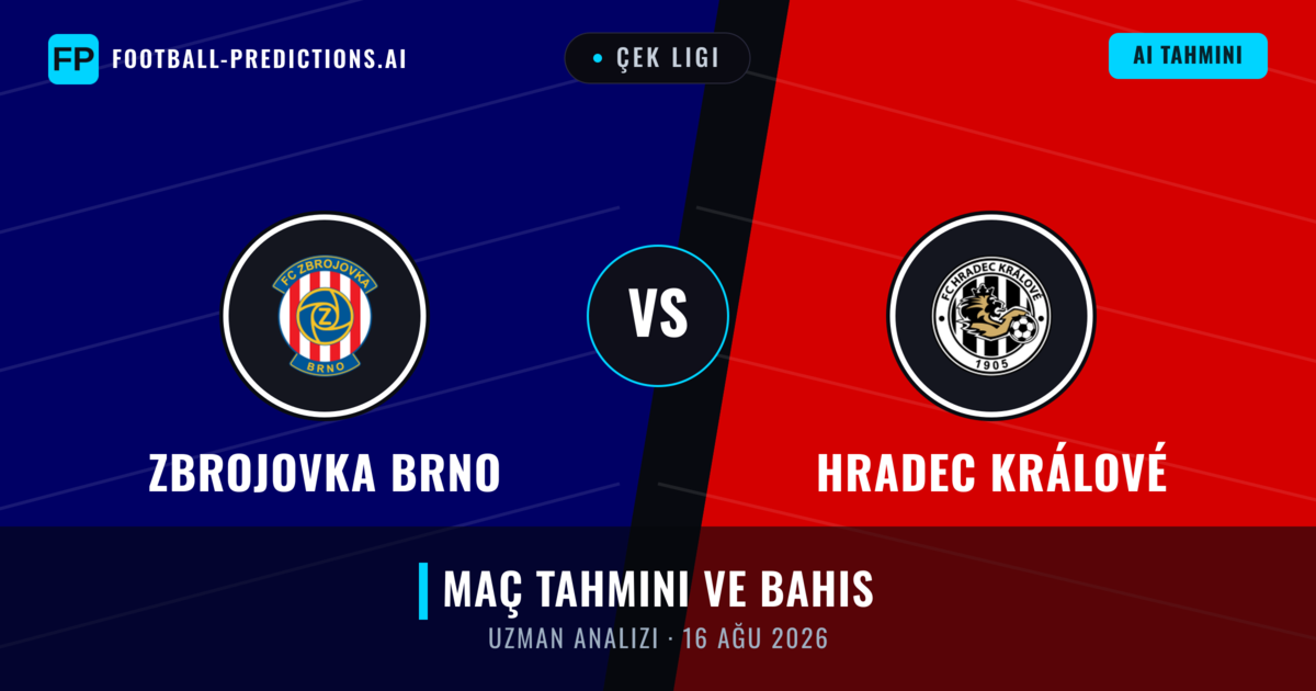Zbrojovka Brno - Hradec Králové — maç tahmini ve önizleme