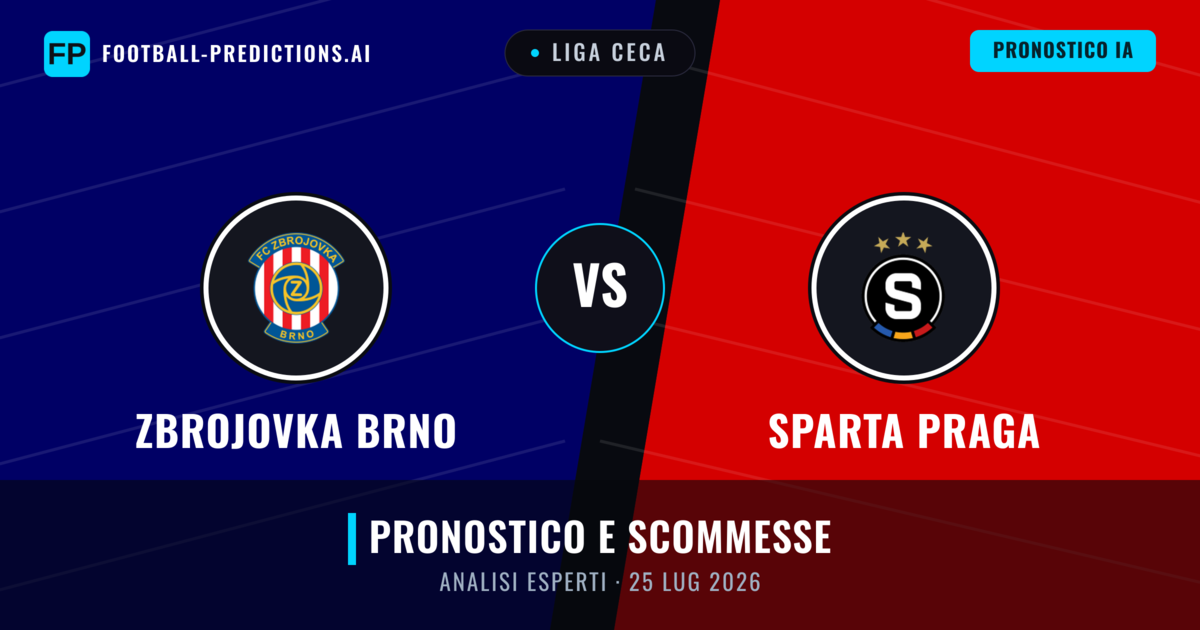 Zbrojovka Brno vs Sparta Praga — pronostico e anteprima del match