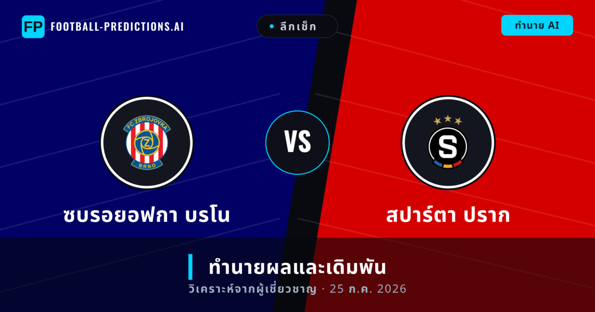 ซบรอยอฟกา บรโน พบ สปาร์ตา ปราก — ทำนายผลและพรีวิวการแข่งขัน