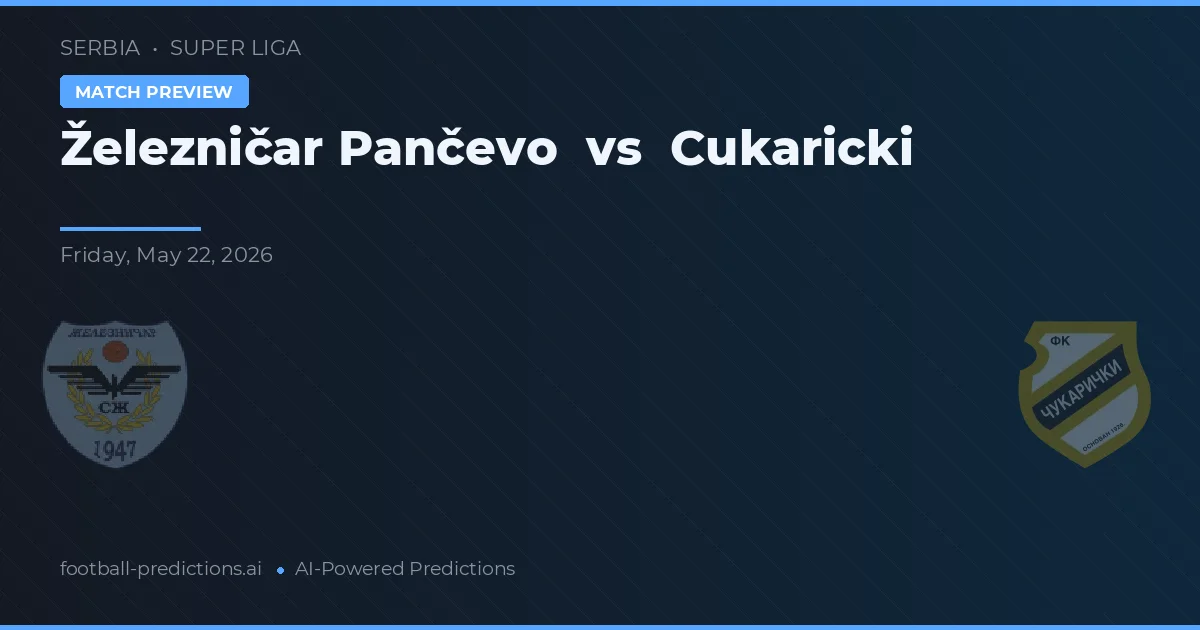 Železničar Pančevo vs Cukaricki — match prediction & preview