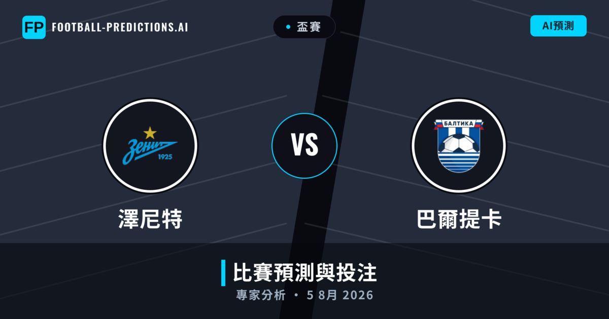 澤尼特 vs 巴爾提卡 — 比赛预测和前瞻