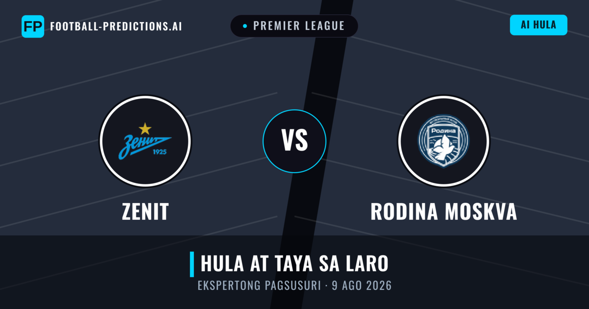 Zenit vs Rodina Moskva — hula at preview ng laban