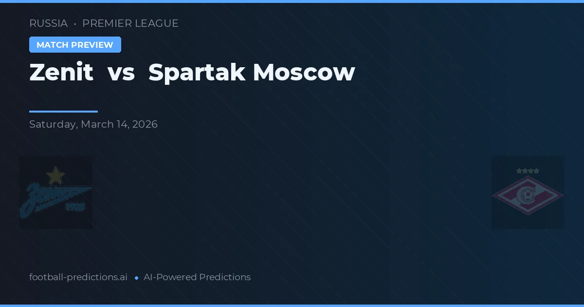 Zenit vs Spartak Moscow — match prediction & preview
