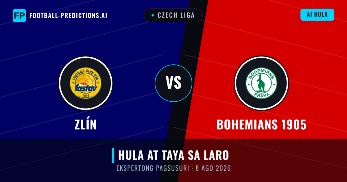 Zlín vs Bohemians 1905 — hula at preview ng laban