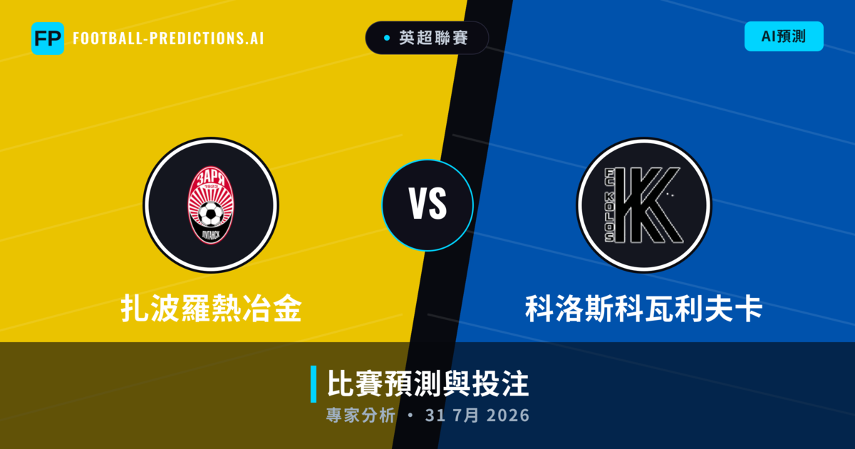 扎波羅熱冶金 vs 科洛斯科瓦利夫卡 — 比赛预测和前瞻