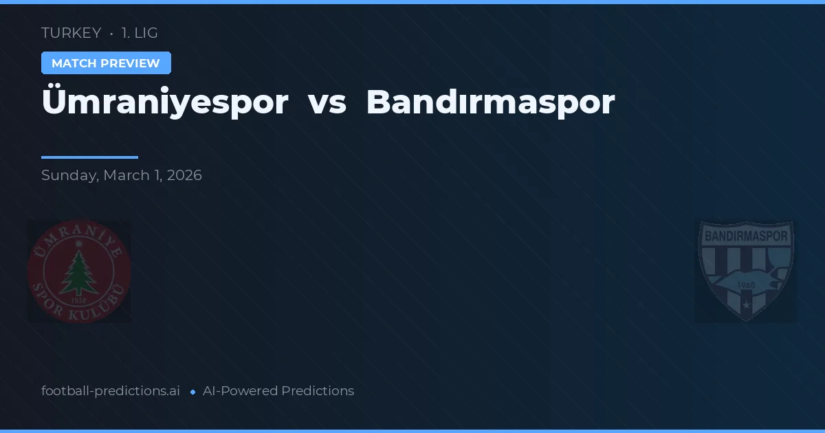 Ümraniyespor vs Bandırmaspor — dự đoán và xem trước trận đấu
