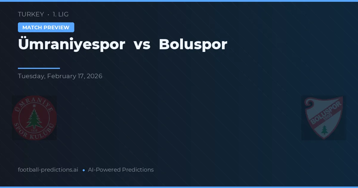 Ümraniyespor vs Boluspor — pronostico e anteprima del match