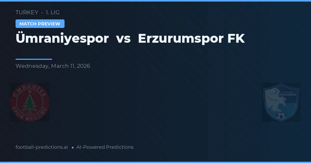 Ümraniyespor vs Erzurumspor FK — Prognose und Spielvorschau