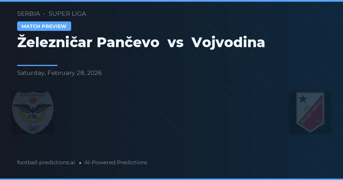 Železničar Pančevo vs Vojvodina — dự đoán và xem trước trận đấu