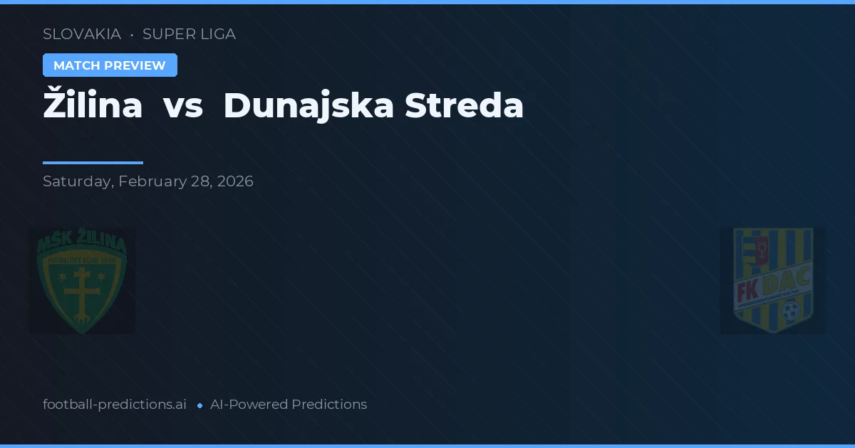 Žilina vs Dunajská Streda — dự đoán và xem trước trận đấu