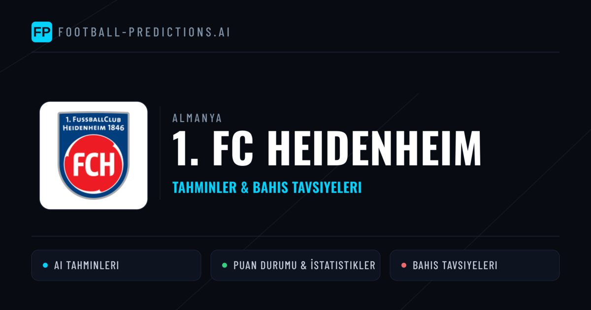 1. FC Heidenheim Tahminleri & İstatistikler