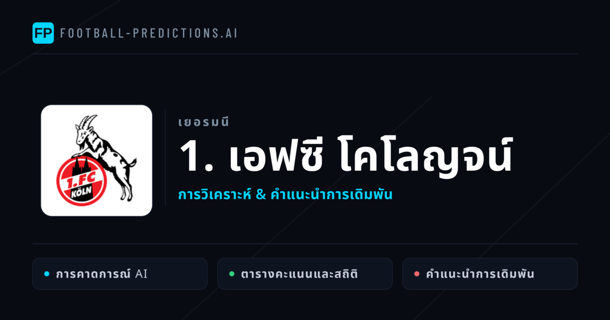 1. เอฟซี โคโลญจน์ การวิเคราะห์และสถิติ