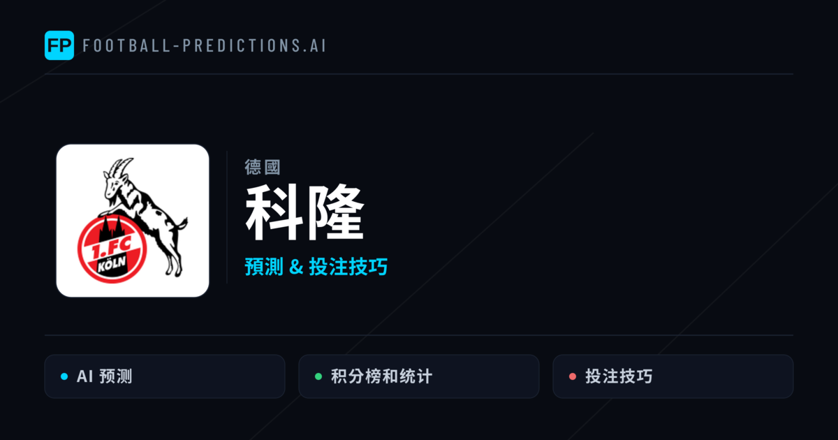科隆 運彩分析｜足球預測與數據