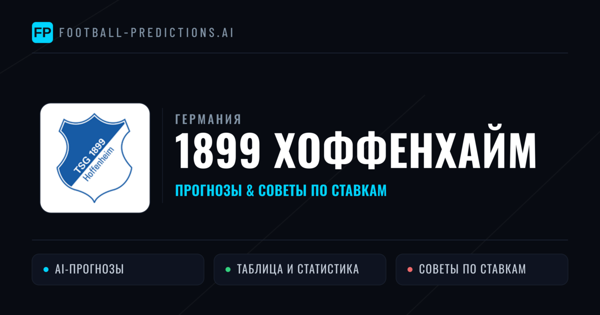 1899 Хоффенхайм прогнозы и статистика