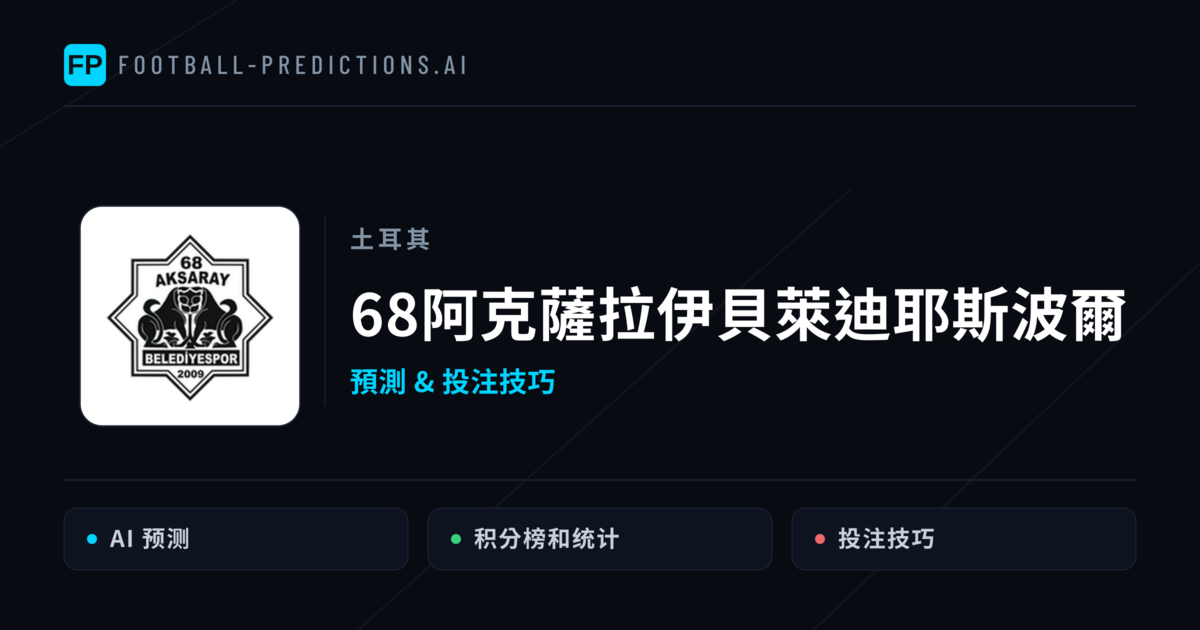 68阿克薩拉伊貝萊迪耶斯波爾 運彩分析|足球預測與數據