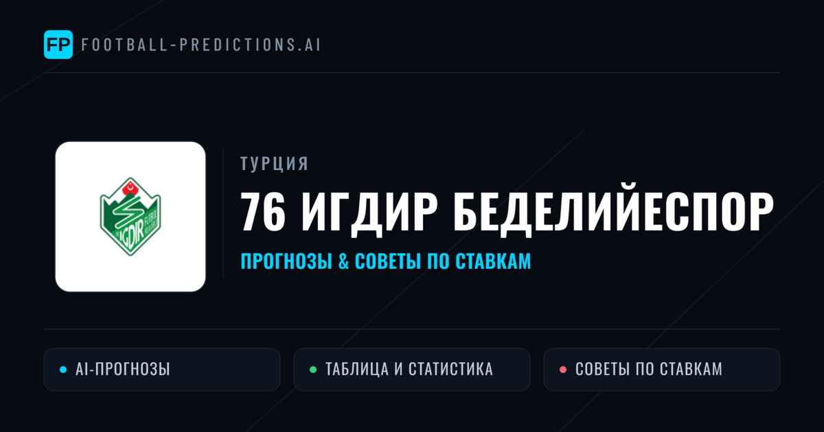 76 Игдир Беделийеспор прогнозы и статистика