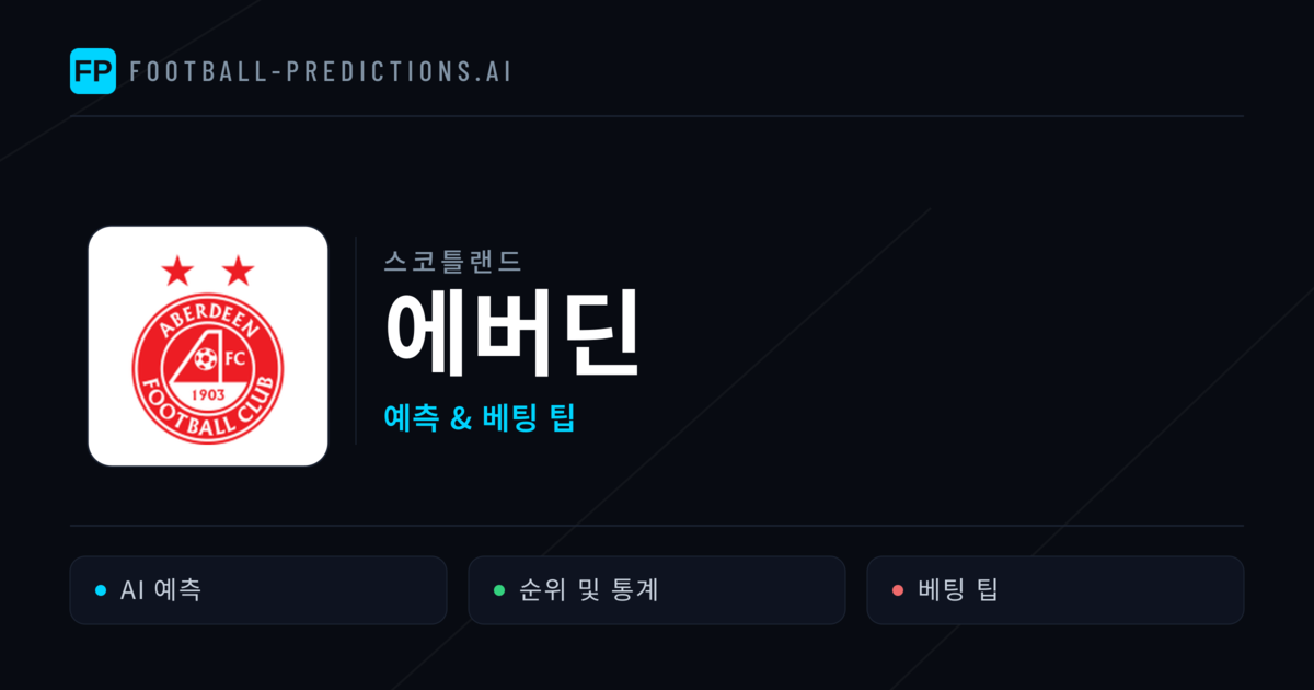 에버딘 축구 예측 & 통계