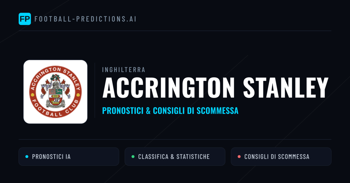 Pronostici e Statistiche Accrington Stanley