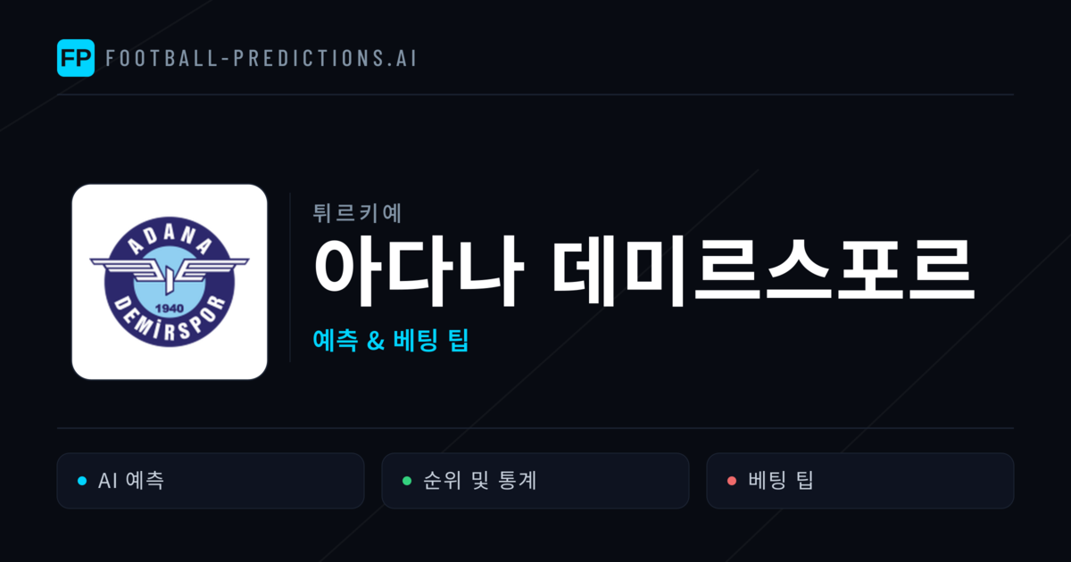 아다나 데미르스포르 축구 예측 & 통계