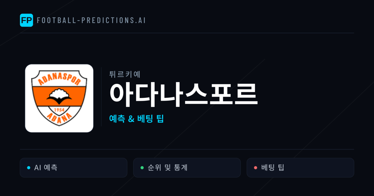 아다나스포르 축구 예측 & 통계