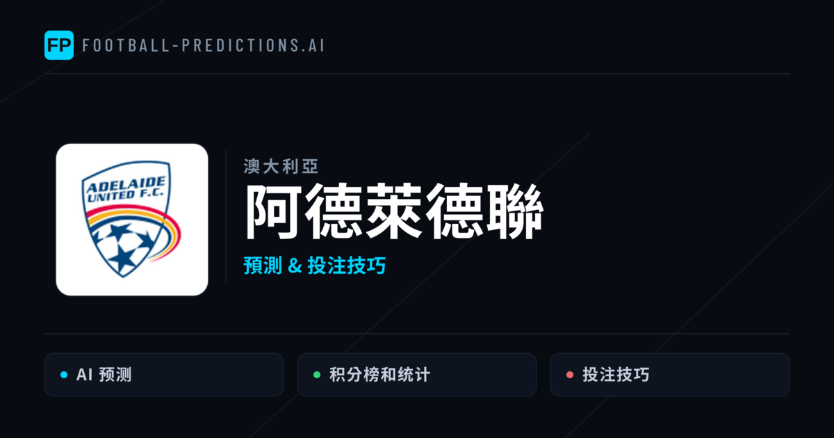 阿德萊德聯 運彩分析|足球預測與數據