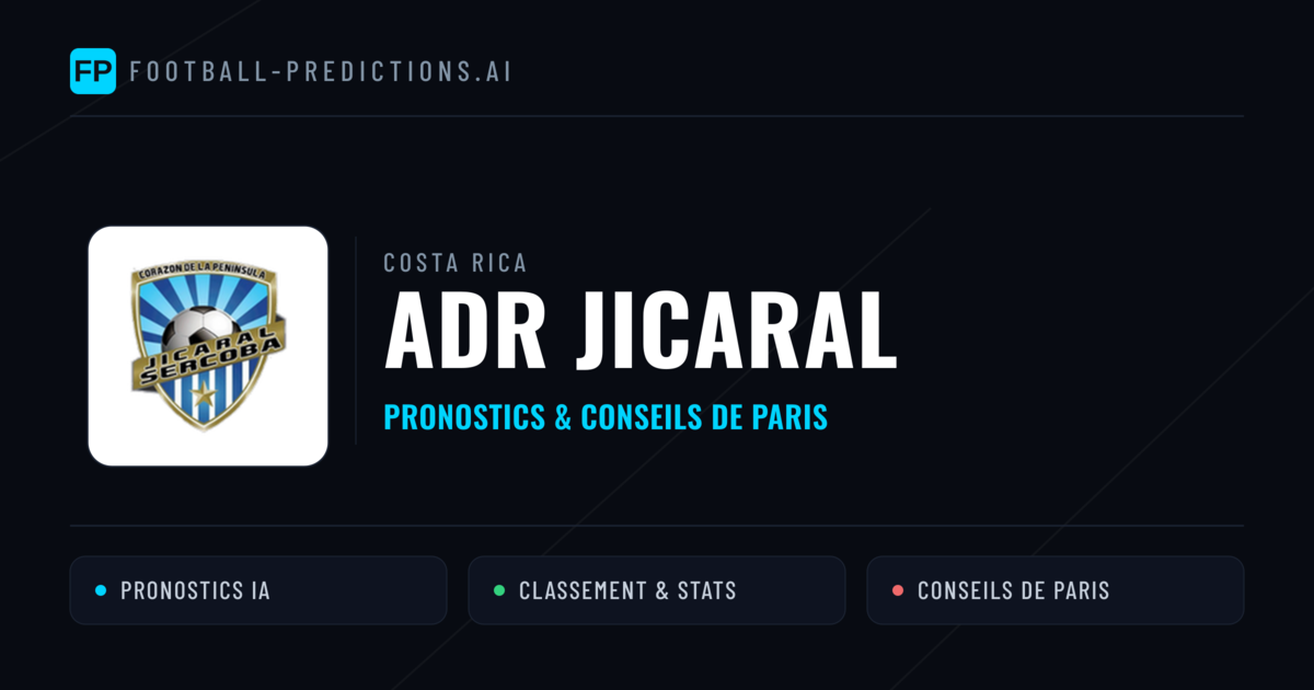 ADR Jicaral Pronostics & Statistiques