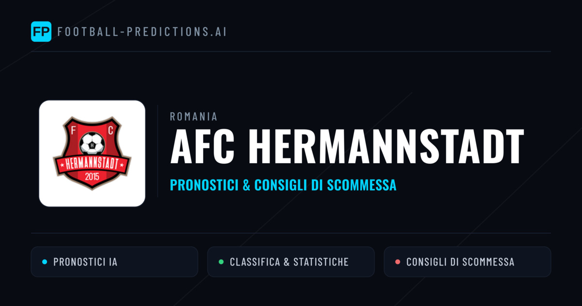 Pronostici e Statistiche AFC Hermannstadt