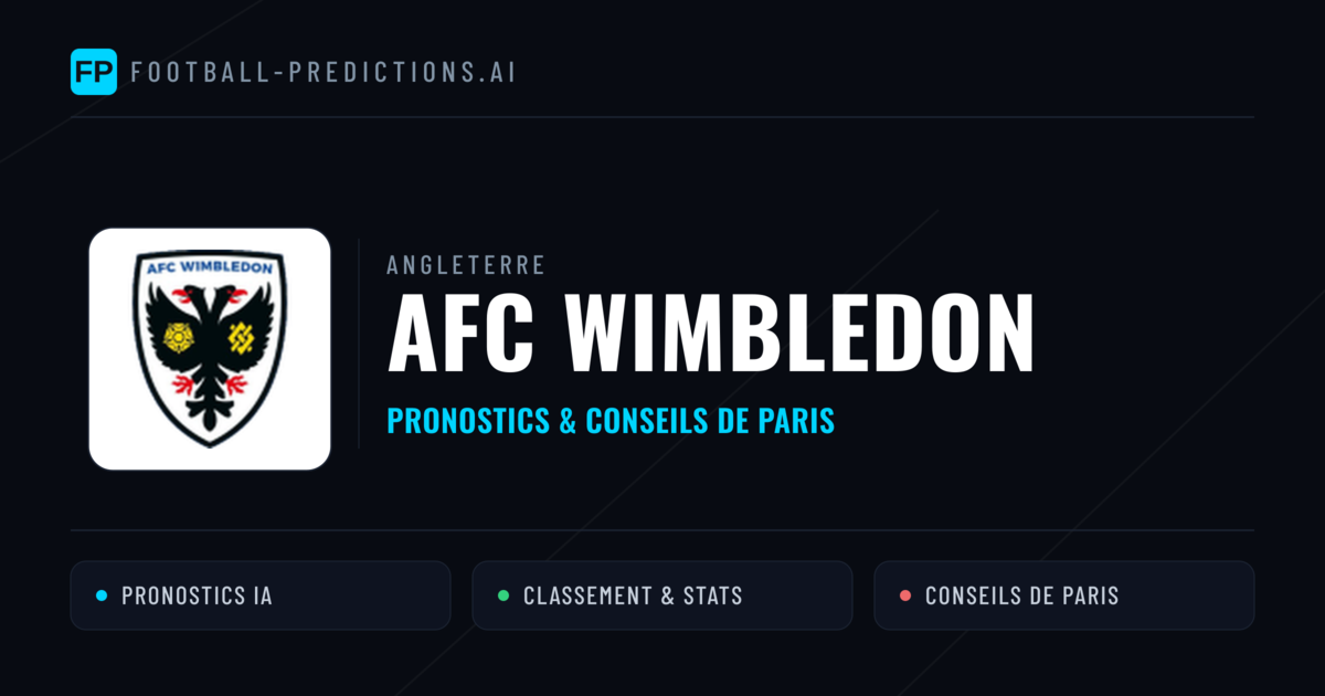 AFC Wimbledon Pronostics & Statistiques