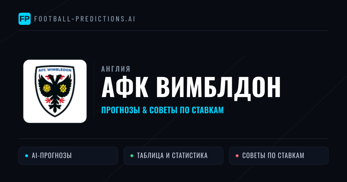 АФК Вимблдон прогнозы и статистика