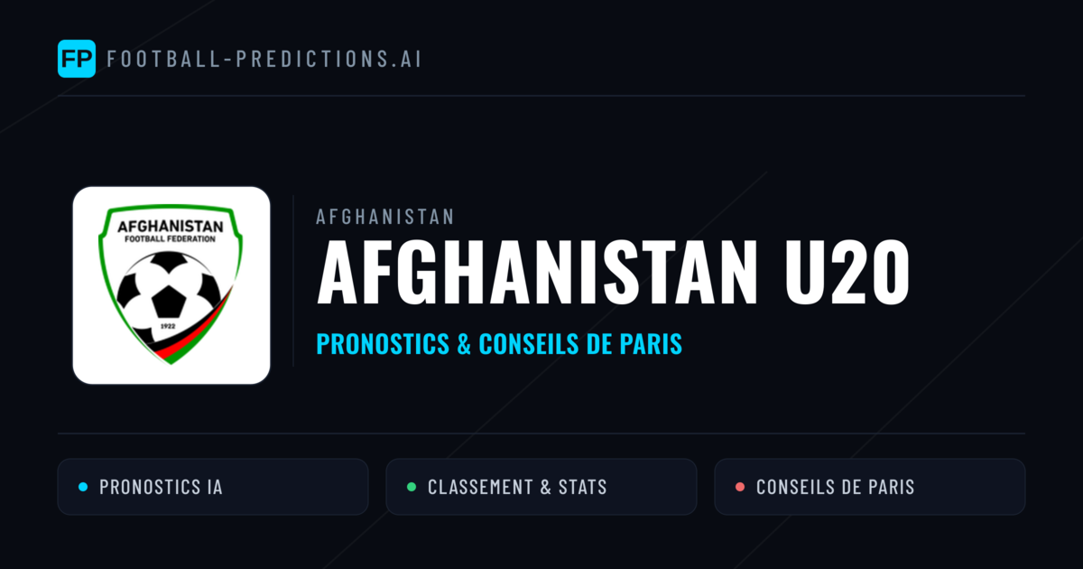 Afghanistan U20 Pronostics & Statistiques