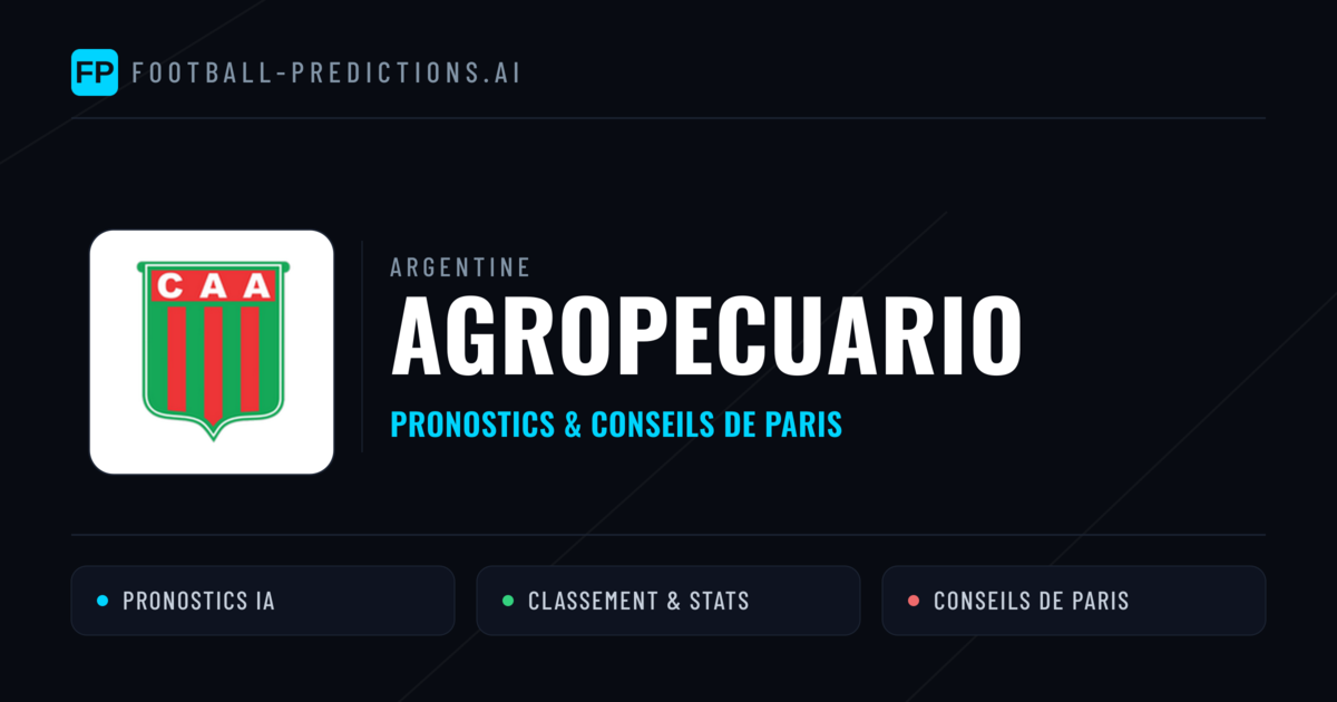 Agropecuario Pronostics & Statistiques