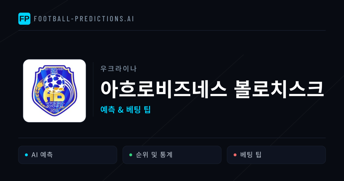 아흐로비즈네스 볼로치스크 축구 예측 & 통계