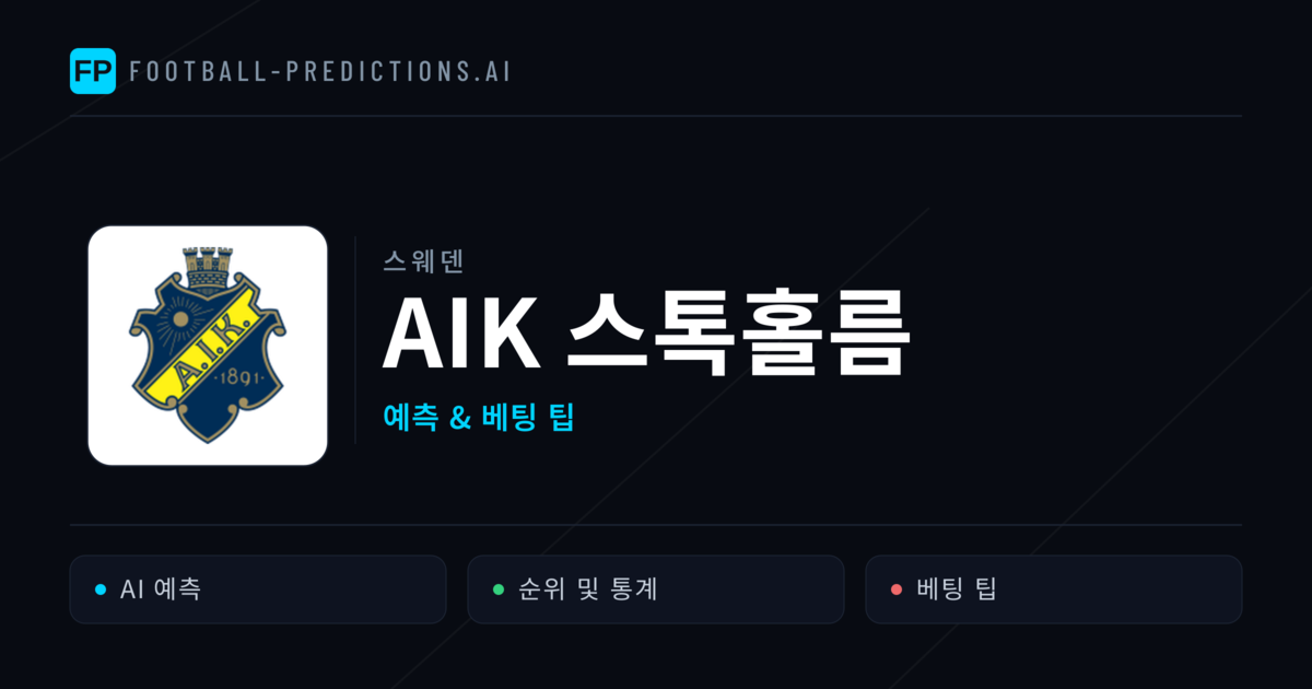AIK 스톡홀름 축구 예측 & 통계
